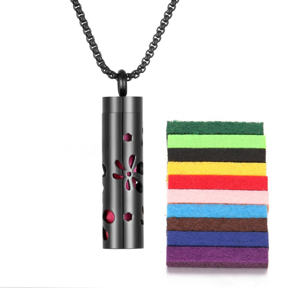 Aromatherapy Pendant Perfume Bottle Essential Oil Titanium Steel