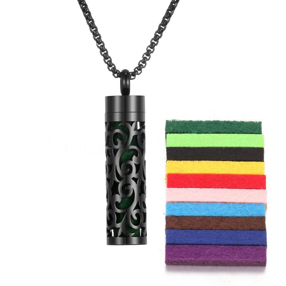 Aromatherapy Pendant Perfume Bottle Essential Oil Titanium Steel