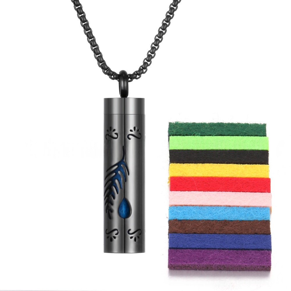 Aromatherapy Pendant Perfume Bottle Essential Oil Titanium Steel