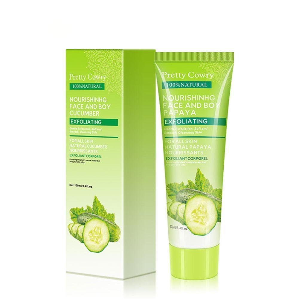Cucumber Coconut Papaya Facial Exfoliating Gel Cream Body Cleansing