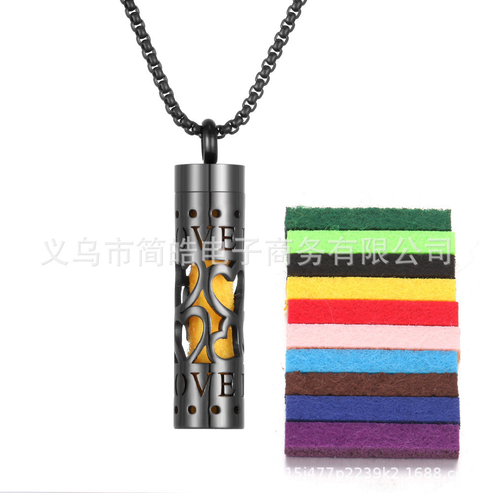 Aromatherapy Pendant Perfume Bottle Essential Oil Titanium Steel