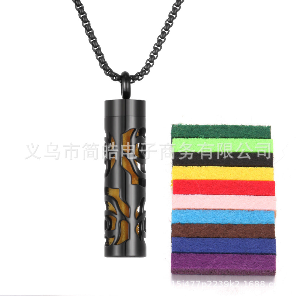 Aromatherapy Pendant Perfume Bottle Essential Oil Titanium Steel