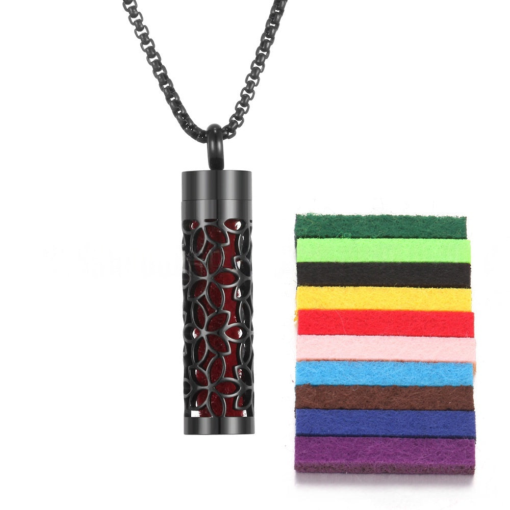 Aromatherapy Pendant Perfume Bottle Essential Oil Titanium Steel