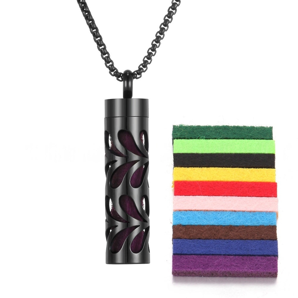 Aromatherapy Pendant Perfume Bottle Essential Oil Titanium Steel