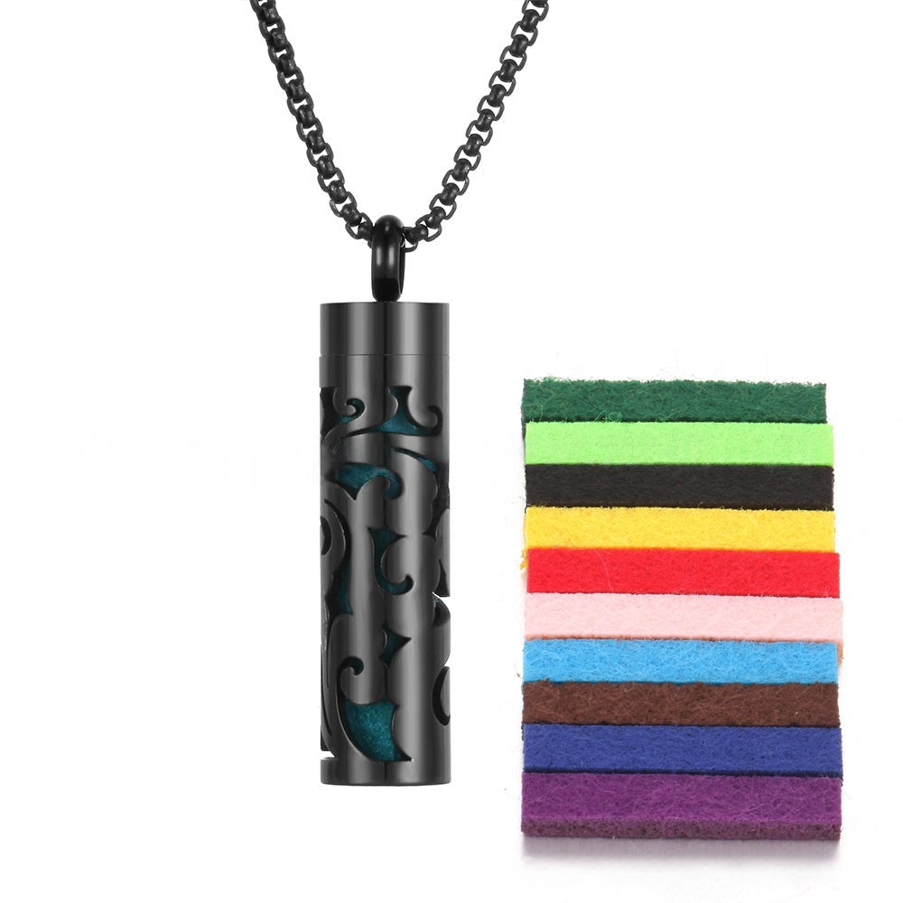 Aromatherapy Pendant Perfume Bottle Essential Oil Titanium Steel