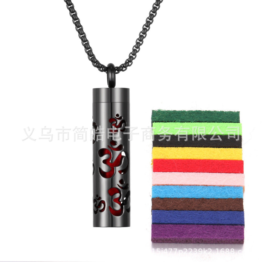 Aromatherapy Pendant Perfume Bottle Essential Oil Titanium Steel