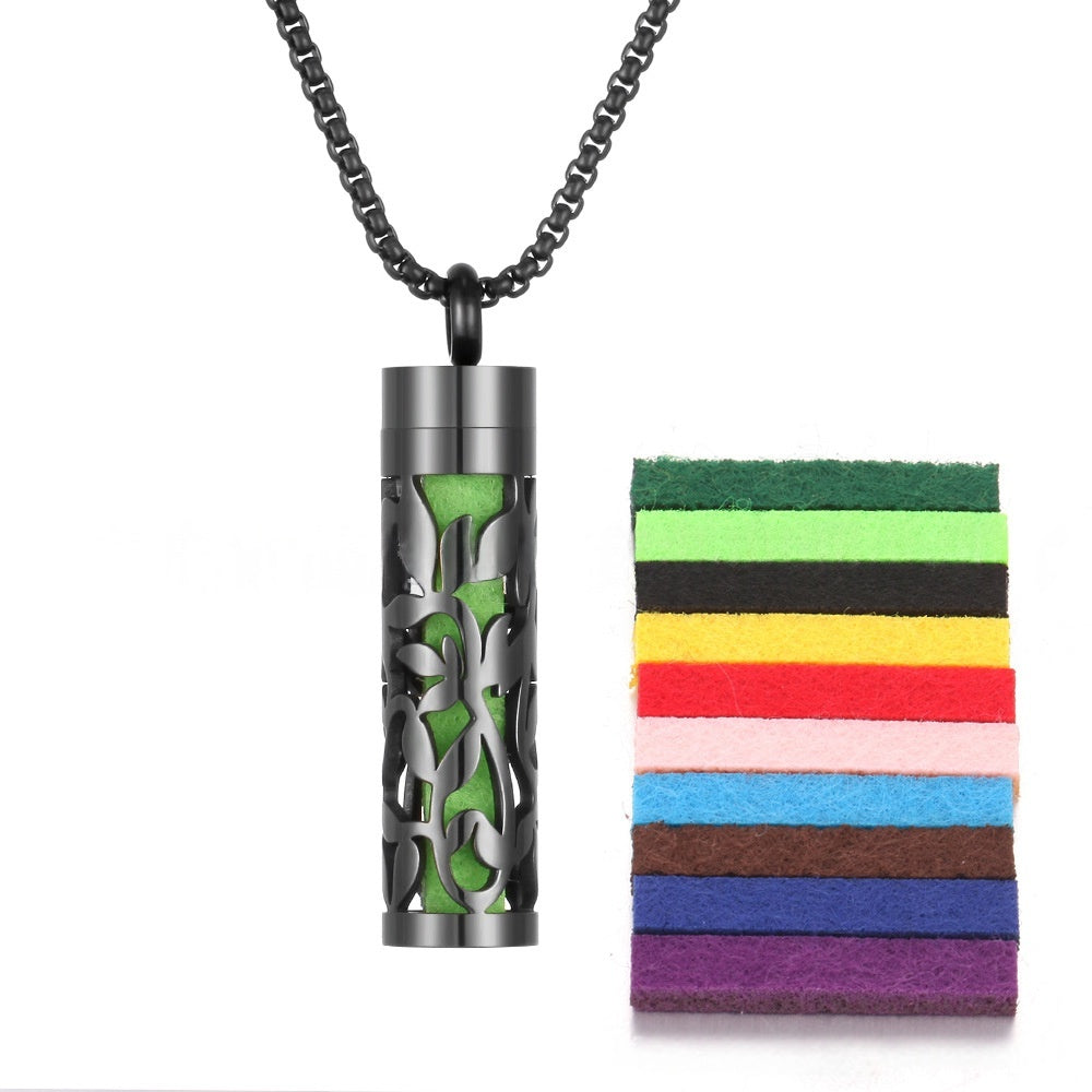 Aromatherapy Pendant Perfume Bottle Essential Oil Titanium Steel