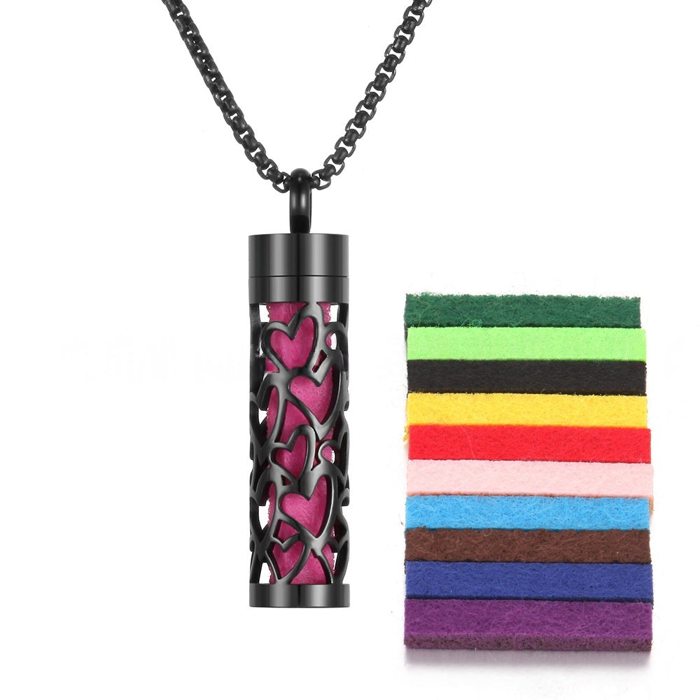 Aromatherapy Pendant Perfume Bottle Essential Oil Titanium Steel
